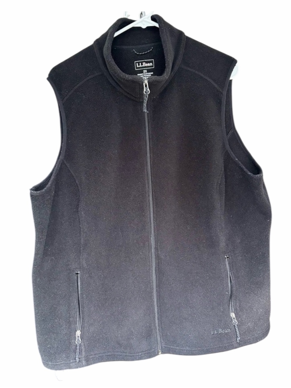 L.L. Bean Polartec Black Full Zip Fleece Vest Trail Model Plus Size 2X